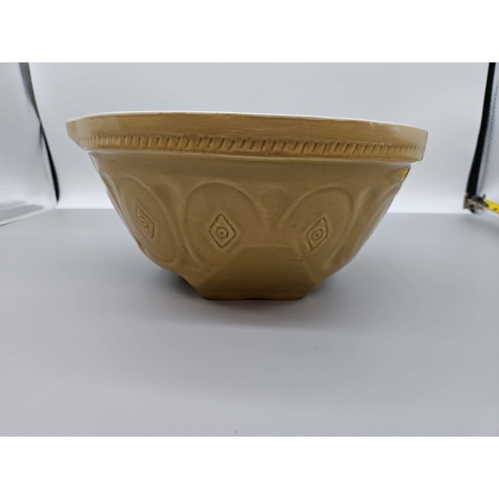 Vintage Ma's Batter Bowl 11" Pottery Mixing Bowl 2001 Serving Ceramic Tan